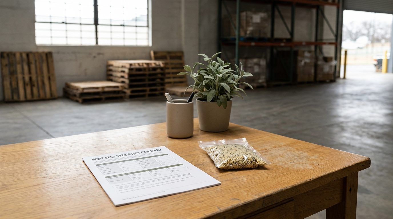 Hemp Seed Spec Sheet Explained: What a Supplier Specification Should List
